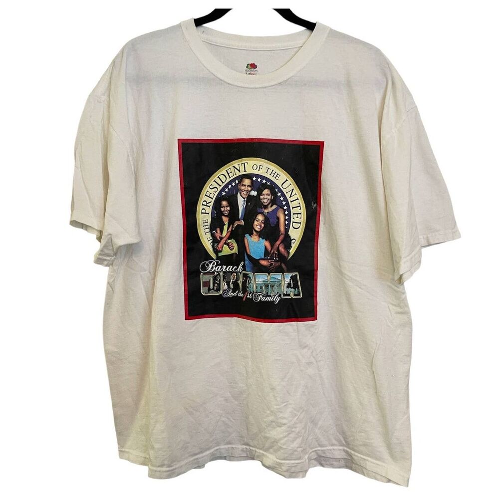 Vintage Barack Obama Tee Shirt 44th President 08 First Family 2XL Single Stitch